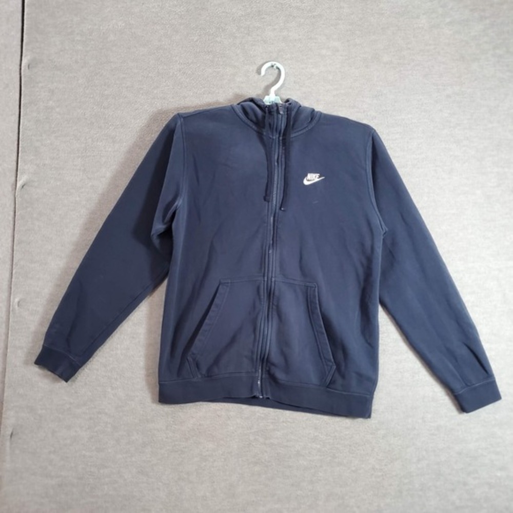 Nike‎ Women Sweatshirt Large Blue Logo Full Zip Embroidered